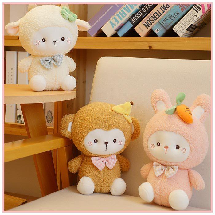 ぬいぐるみ ひつじ うさぎ サル 動物 人形 抱き枕 ふわふわ 誕生日