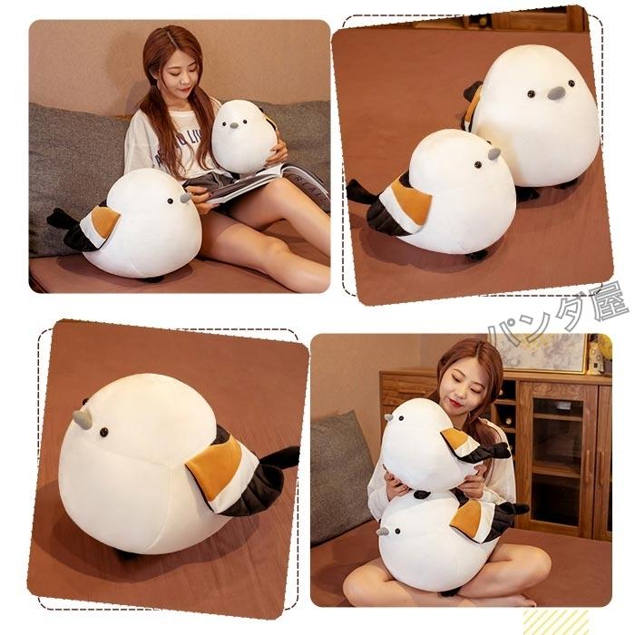 スズメ ぬいぐるみ 抱き枕 シマエナガ アニマル 雀人形 縫い包み