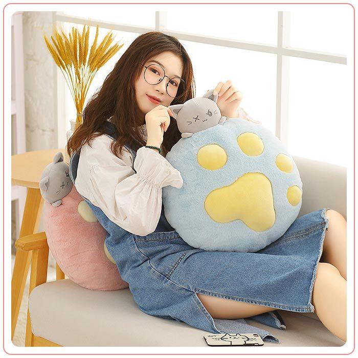 抱き枕 猫の爪 肉球 かわいい 添い寝 ぬいぐるみ クッション 毛布付き