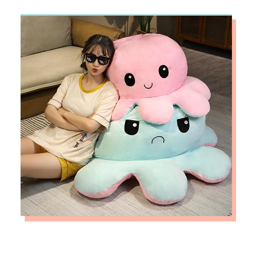 Amazon.co.jp: Cholvia ぬいぐるみ タコ リバーシブルタコの