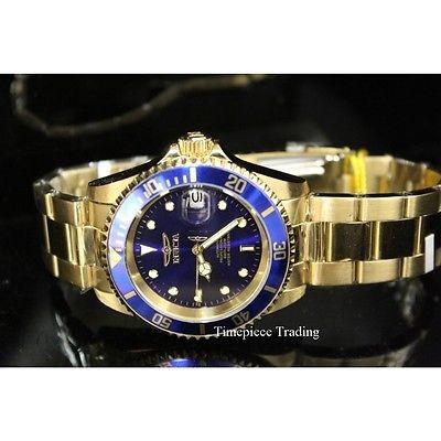 当店の記念日 Invicta 腕時計 インヴィクタ 8930OB 腕時計 メンズ SS コイン ゴールド-プレート 18K ダイヤル ブルー オートマチック Diver Pro 腕時計