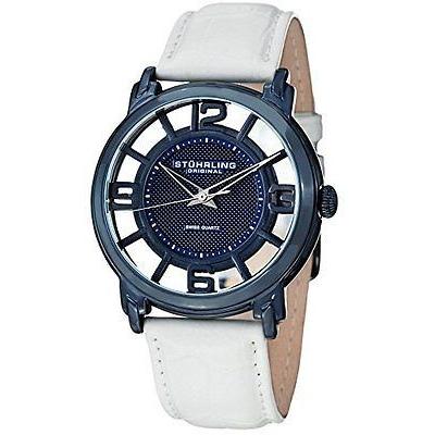 最終決算 ストゥーリングオリジナル 腕時計 レザー ホワイト ダイヤル ブルー クォーツ Winchester メンズ 33X5P6 360G Stuhrling 腕時計 腕時計