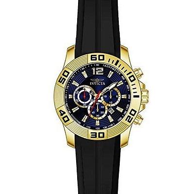 国産品 クロノグラフ Diver Pro Invicta 腕時計 インヴィクタ ブルー 20299 腕時計 メンズ シリコン ブラック ダイヤル 腕時計