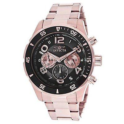 超美品 RG 18k ブラック クロノグラフ Diver Pro 12914 メンズ Invicta 腕時計 インヴィクタ IP 腕時計 スチール ステンレス 腕時計