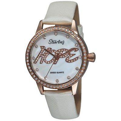 おしゃれ人気 海外セレクション 腕時計 Stuhrling 519h 1145p7 Hope スワロフスキ ホワイト Mop ホワイト レザー レディース 腕時計 手数料安い Www Skylanceronline Com