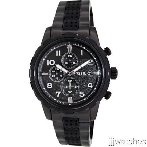 最高の品質 Dean フォッシルFossil 腕時計 クロノグラフ 175 FS4902 45ミリ 腕時計 Hours 24 IP ブラック スチール 腕時計