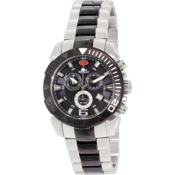 【爆売り！】 シルバー/ブラック SP13119 Pro Recon メンズ Precimax スイス プレシマックス スイス 腕時計 ステンレス-スチール クロノグラフ スイス 腕時計