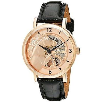 在庫限り ストゥーリングオリジナル 腕時計 Stuhrling 804 05 メンズ Legacy アナログ ディスプレイ オートマチック Self Wind ブラック 腕時計 安い購入 Www sciences Africa