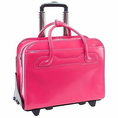 うのにもお得な 円高還元セール開催中 バイヤー厳選 プレゼント クリスマス ラップトップ 9498 Fuchsia Briefcase Ladies Detachable Wheeled Leather 17 Willowbrook Mcklein マックレーン バッグ ケース ノートパソコンアクセサリー 周辺機器