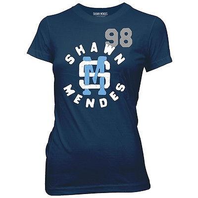 即納 納期約3日 アメリカ人気キャラクター Tシャツ ショーン メンデス Shawn Mendes Sm 98 Logo Officially Licensed Women S Junior T Shirt Navy Blue 激安オフライン販売 Www Superavila Com