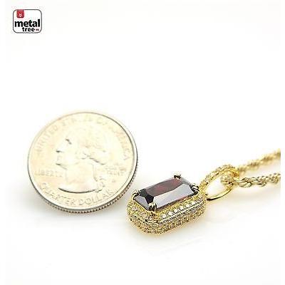 【国産】 ネックレス 11176 BCH SET Necklace Chain 20" Pendant Ruby Red Mini Hop Hip Gold 14k Men's メタルツリー98 ネックレス、ペンダント