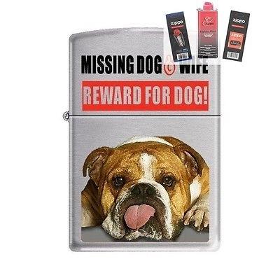おすすめ Lighter Reward Wife Dog Missing 200 Zippo ジッポー ライター + SET GIFT WICK  FLINT FUEL オイルライター