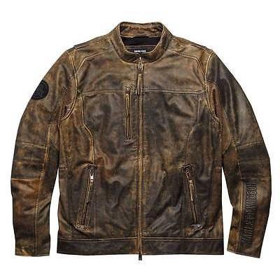 品質が ハーレーダビッドソン ブラウン ジャケット メンズファッション コート その他ジャケット Miramar メンズ アウター レザー ジャケット Distressed 16vm 防寒 Harley Davidson ブラウン E パンダストア