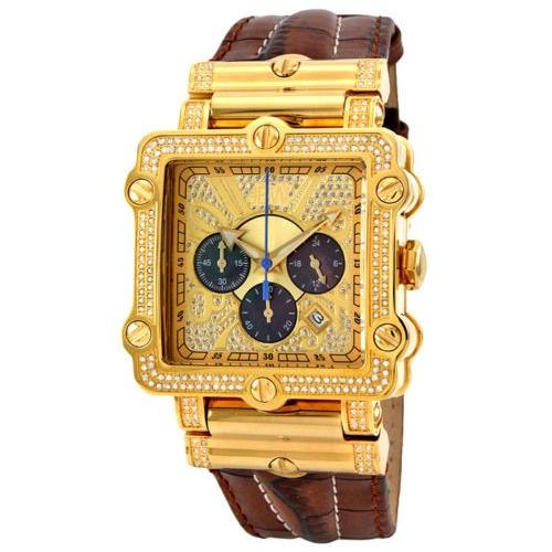 堅実な究極の JBW Phantom ブラウン ゴールドトーン クロノグラフ メンズ 腕時計 6215-238-A 腕時計