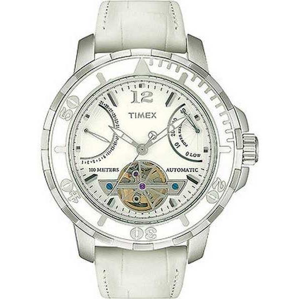 【希少！！】 オープン ラグジュアリー メンズ Timex タイメックス 腕時計 ハート T2M514 NEW 腕時計 ストラップ レザー ダイヤル ホワイト オートマチック 腕時計