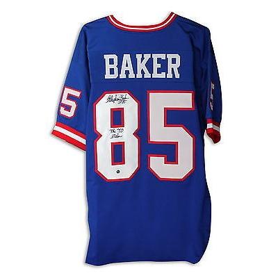 フットボール NFLアメリカン ウェア ユニフォーム Stephen Baker Autographed Jersey "The TD Maker" New York Giants 記念グッズ