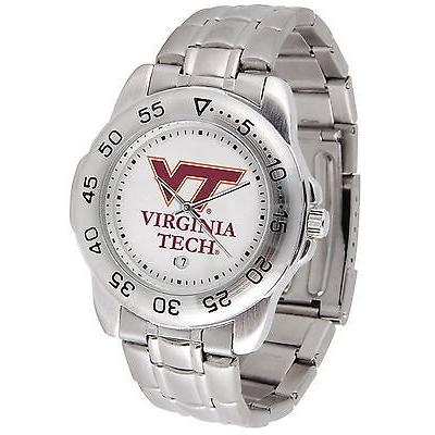 新作人気モデル カレッジ スポーツ ユニフォーム NCAA サンタイム Virginia Tech Hokies Sport Watch Steel Band White Dial Ladies or Mens, アップル商店 70ccb0ed