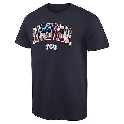 話題の行列 リーグ 全米 カレッジ USA アメリカ 海外バイヤーおすすめ NCAA Tシャツ Arch Banner ネイビー Frogs Horned TCU その他 ウエア