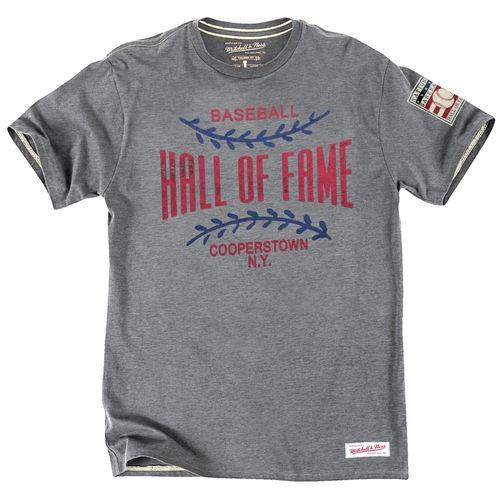 Mitchell Ness Baseball MLB Baseball America USA USA Mitchell Ness Gray Baseball Hall of Fame Classic T-shirt | pandastore | 01