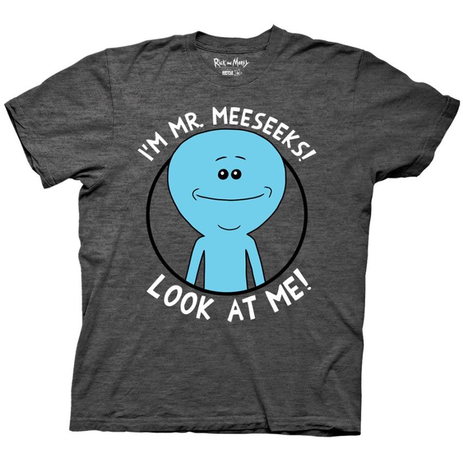 アメリカ人気キャラクター Tシャツ リックアンドモーティ Rick And Morty Meeseeks Look At Me Adult Swim Licensed Unisex T Shirts Grey E パンダストア 通販 Yahoo ショッピング