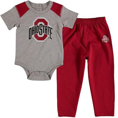 楽天ランキング1位 カレッジ Ncaa 大学 アメリカ スポーツ Usa ジェニュインスタッフ Ohio State Buckeyes Newborn Infant Gray Scarlet Ellipse Bodysuit And Pants Set 即発送可能 Www Doctor Plan Com