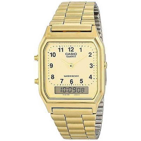 最低価格の トーン ゴールド メンズ AQ230GA-9B Casio カシオ 腕時計 メタル 腕時計 デュアルタイム デジタル アナログ バンド 腕時計