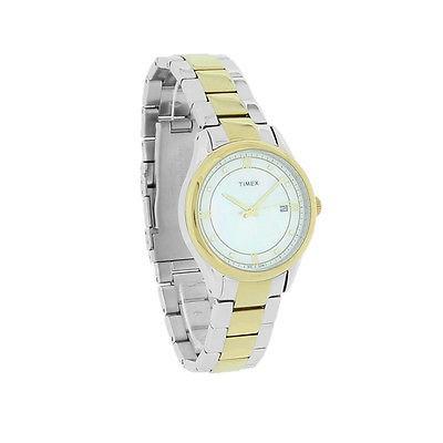 売れ筋商品 腕時計 タイメックス Timex クラシック レディース クリスタル MOP Two トーン ブレスレット クォーツ 腕時計 T2P149 腕時計