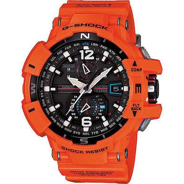 肌触りがいい メンズ GWA1100R-4A Casio カシオ 腕時計 G-Aviation 腕時計 Gショック オレンジ アナログ ソーラー Atomic 腕時計