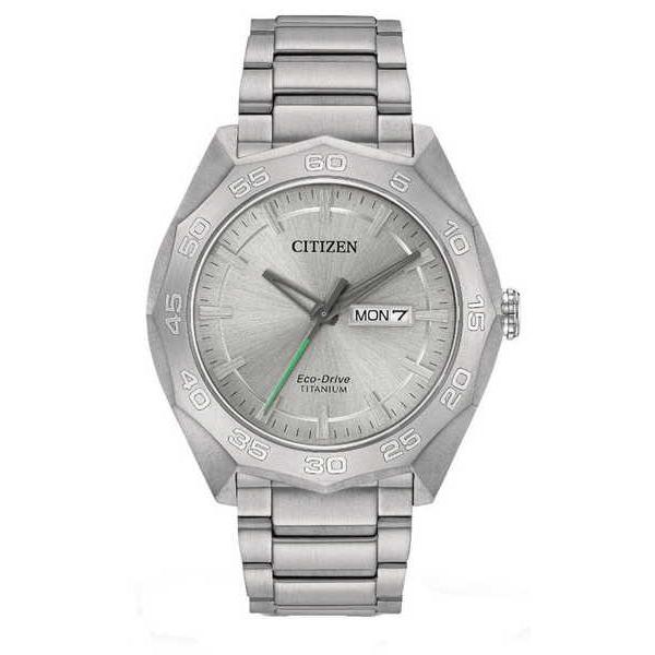 腕時計 シチズン Citizen AW0060-54A メンズ エコドライブ スーパー チタニウム シルバー ダイヤル デイ デイト 腕時計