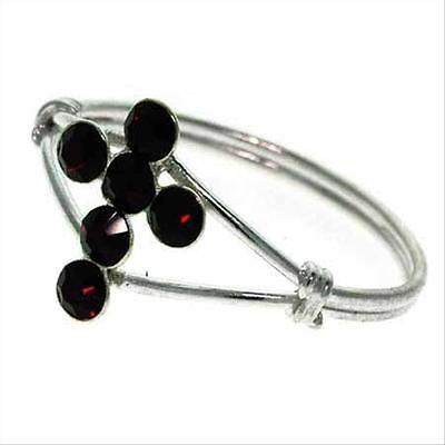 数量は多 シルバースペック ジェムストーン 925 シルバー レッド Cz クロス ジュニア リング サイズ 4 人気ブランド