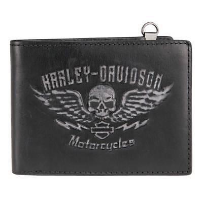 財布 ハーレーダビッドソン Harley-Davidson Men's Guardian Bi-Fold Genuine Leather Wallet HDMWA11236-BLK