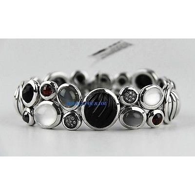 【70%OFF】 ブレスレット ダイヤモンド デヴィッドヤーマン DAVID YURMAN TUXEDO STARLIGHT MOSAIC DIAMOND SEMIPRECIOUS STONES SILVER BRACELET, 古着屋LowJack f80aaae8