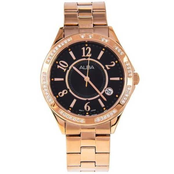今年人気のブランド品や ローズ スワロフスキ アナログ Alba アルバ 腕時計 ゴールド AXHL50X1 Seiko by 腕時計 ドレス レディース ブレスレット 腕時計
