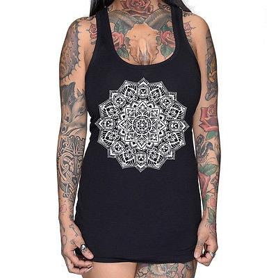 激安通販 ブラウス 海外厳選ブランド レディース Rudechix Skull Mandala Racer Back タンクトップ ブラック Tattoo Art 売り出し正規品 Www Superavila Com