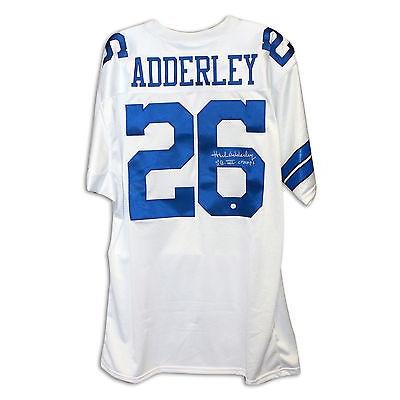 最上の品質な フットボール NFLアメリカン ウェア ユニフォーム アスレティック ニット Herb Adderley Autographed Throwback Jersey "SB VI Champs" Dallas Cowboys 記念グッズ