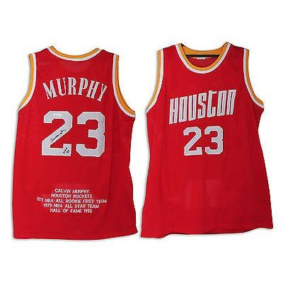 アメリカン バスケットボール NBA ウェア ユニフォーム Calvin Murphy Autographed Jersey Embroidered Stats "HOF 93" Houston Rockets ファングッズ