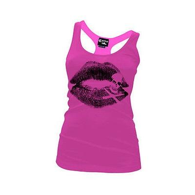 人気ブランドの Ink Cartel レディース カルテルインク Tシャツ Kiss Lips ピンク タンクトップ Racerback Lipstick ブラック Death of タンクトップ