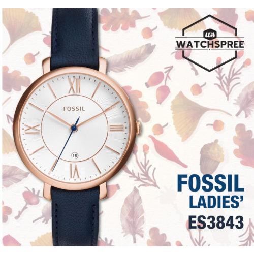 人気No.1 腕時計 ES3843 Watch Leather Ladies' Jacqueline Fossil フォッシル 腕時計