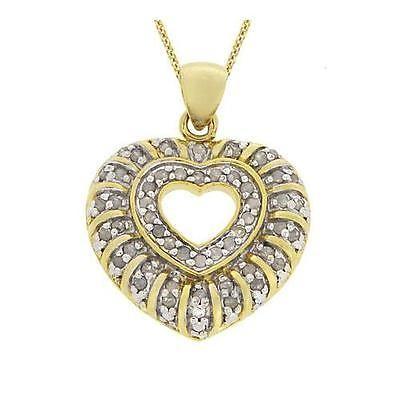 【在庫あり/即出荷可】 海外セレクション ダイヤモンド 18k ゴールド over シルバー 1/2 CTW ダイヤモンド ハート ペンダント 18