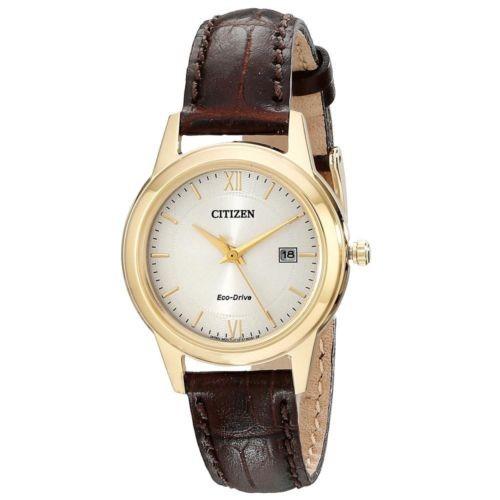 新品本物 腕時計 シチズン Watch Dial Silver Strap Brown Eco-Drive Lady's FE1082-05A Citizen 腕時計