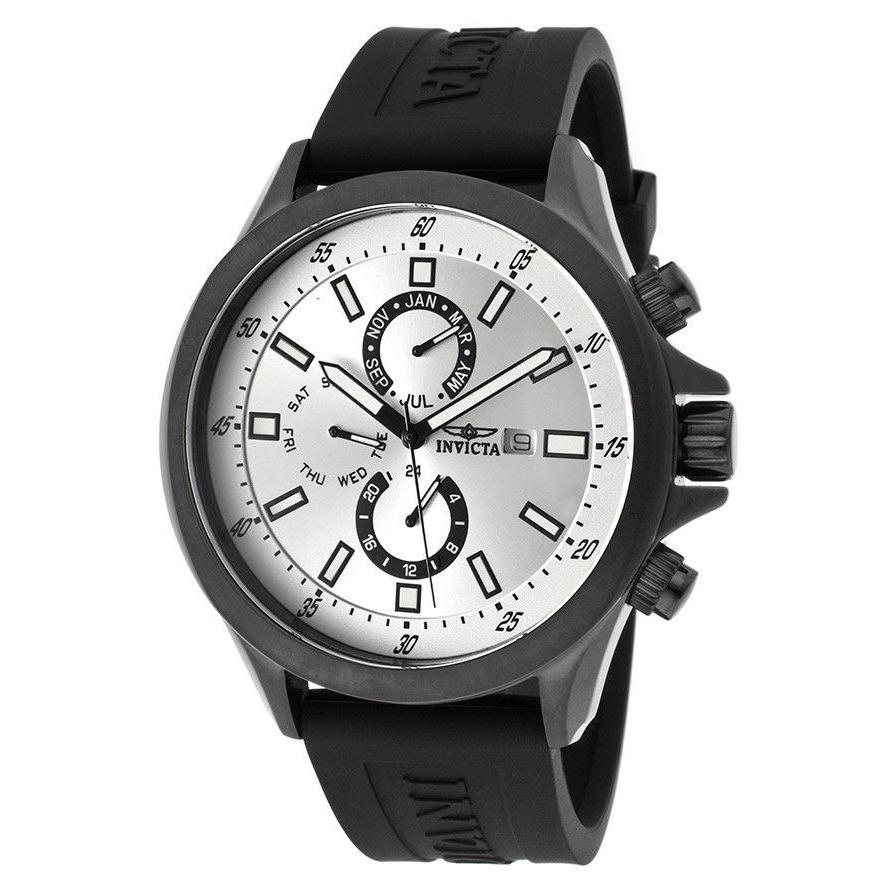 ラウンド  Mens New インヴィクタ 腕時計 メンズ Invicta Watch Strap Rubber Black Quartz Swiss 45mm Specialty 1839 腕時計