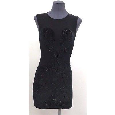 レディース ドレス ワンピース ブライアンリッテンバーグ Brian Lichtenberg レディース ブラック ノースリーブ Mesh ベルベット ドレス サイズ