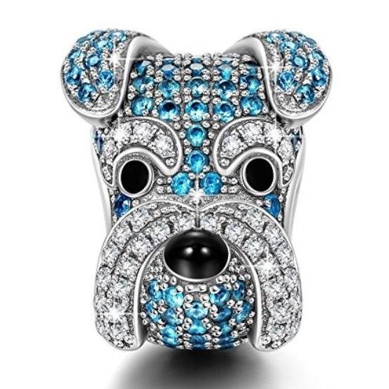国内外の人気が集結 ニナクイーン ブレスレット ファインチャーム Schnauzer Bracelet Pand?ra for Charm European  Silver Sterling Crystal Blue Dog ブレスレット