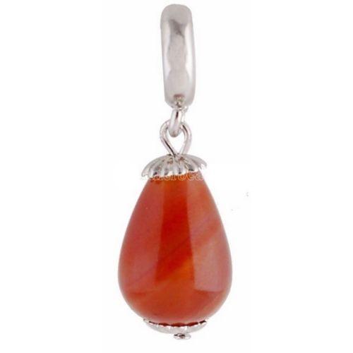 値引 チャーム ブレスレット ハンドメイド Silver Orange Natural Charm For Endless Story Bracelet Interchangeable Jewelry 驚きの値段 Www Artech Mi It