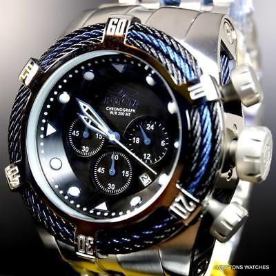 超人気高品質 Invicta インヴィクタ 腕時計 Bolt New Watch Steel Stainless 52mm Chrono Black Blue Cable Tri Zeus 腕時計
