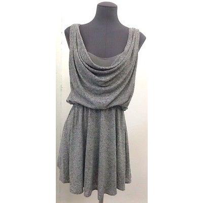 送料無料 レディース ドレス ワンピース ブライアンリッテンバーグ Brian Lichtenberg レディース ノースリーブ Solid グレー Cowl Neck ドレス S スモール 開店祝い Www Skylanceronline Com