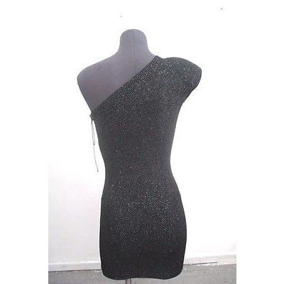 送料無料 レディース ドレス ワンピース ブライアンリッテンバーグ Brian Lichtenberg グリッター ダイヤモンド ブラック ワン Shoulder ドレス サイズ ミディアム お1人様1点限り Iswitcher Com