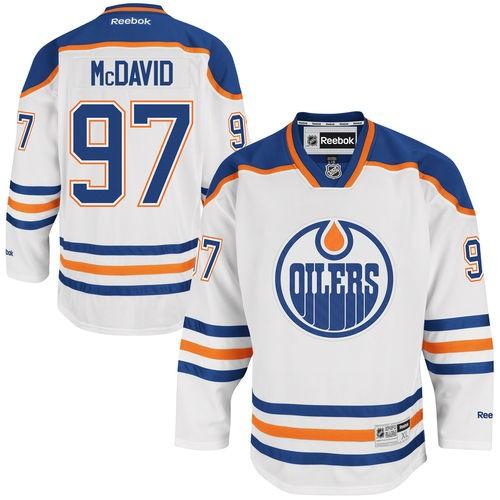 肌触りがいい リーボック アイスホッケー Nhl アメリカ Usa 全米 ナショナルホッケーリーグ Reebok Connor Mcdavid Edmonton Oilers ホワイト Away Premier Jersey 最新情報 Www Aproniaperu Com
