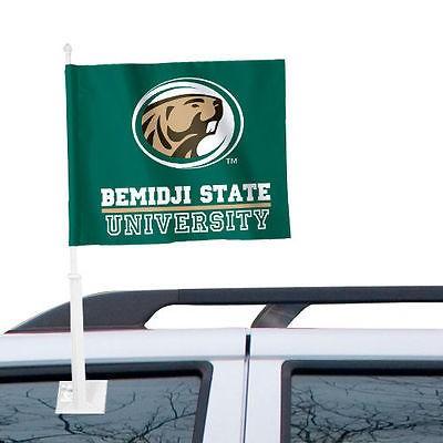 【国産】 NCAA カレッジ ウィンクラフト 大学 グリーン - Flag Car Two-Sided Tier 13'' x 11.5'' Beavers State Bemidji USA スポーツ アメリカ その他アイスホッケー用品