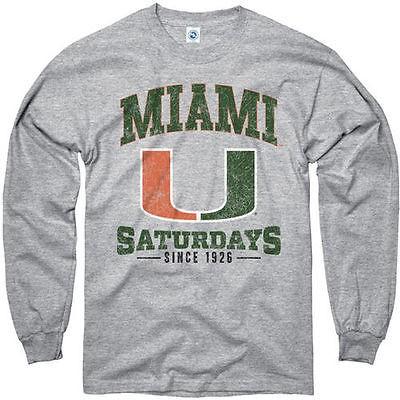 【名入れ無料】 カレッジ Tシャツ 長袖 Arch Bold Saturdays グレー ユース Hurricanes Miami NCAA - 記念グッズ